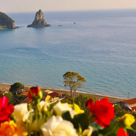 Maria With Pool And Panorama View - Agios Gordios 1 Apartman *