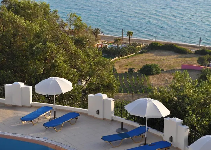 Maria With Pool And Panorama View - Agios Gordios 1 Lägenhet