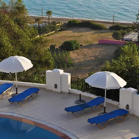 Maria With Pool And Panorama View - Agios Gordios 1 Apartman